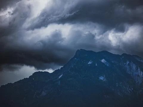 Dramatic clouds over Reiter Alpe mountain range near Salzburg, Austria Stock Photos