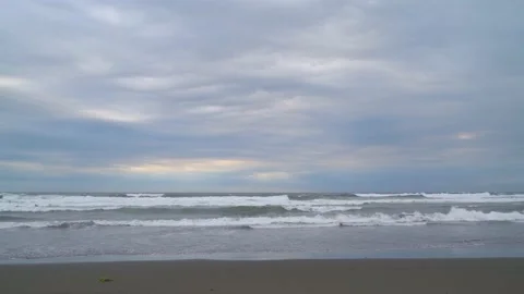 Dramatic clouds over the sea in Enoshima, Kanagawa Prefecture, Japan Video stock 194407727