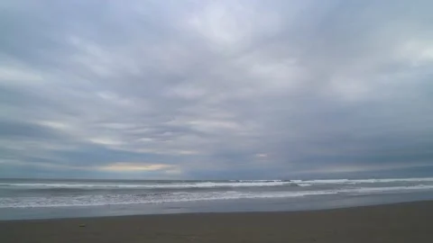 Dramatic clouds over the sea in Enoshima, Kanagawa Prefecture, Japan Stock Footage 194407734