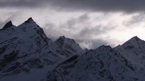 Dramatic Clouds Over Snow Capped Caucasus Mountains Video stock 320856026