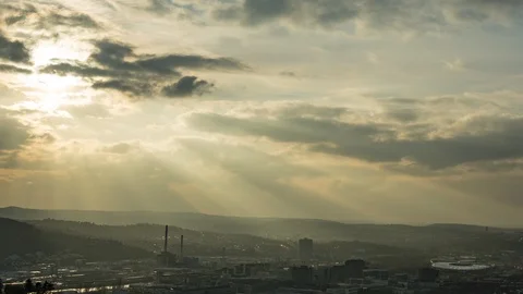 Dramatic clouds over Stuttgart Stock Footage 106359309