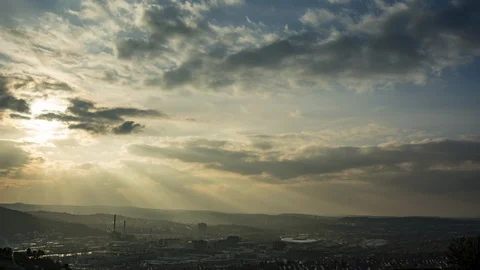 Dramatic clouds over Stuttgart Stockbeeldmateriaal 106359901