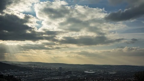 Dramatic clouds over Stuttgart Stock Footage 106360294