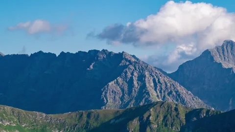 Dramatic Clouds Over Tatra Mountains Summer Timelapse Stock Footage 308189672