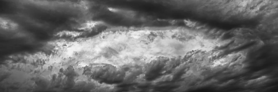 Dramatic clouds, panorama Stock Photos