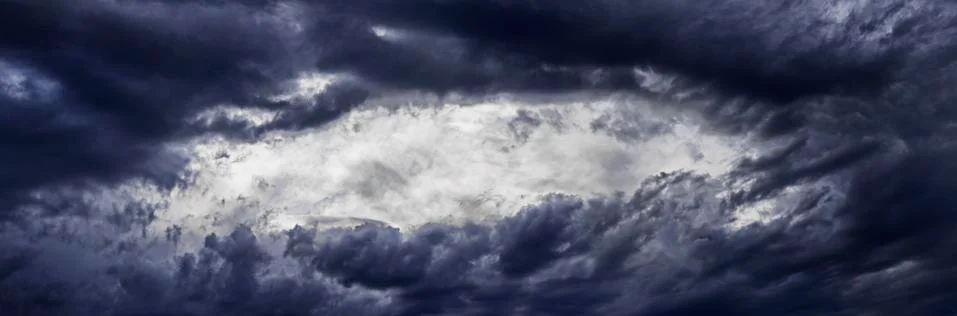 Dramatic clouds, panorama Stock Photos