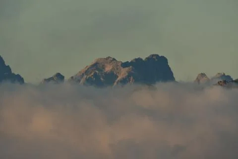 Dramatic clouds panorama Valparola pass Dolomotes Italy Alps Stock Photos