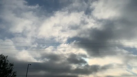 Dramatic clouds Passover head and the bright sun shine through the clouds Stock Footage 119260029