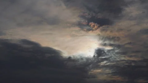 Dramatic clouds quickly fly in the sky. The depth of atmosphere. Stock Footage 107071170