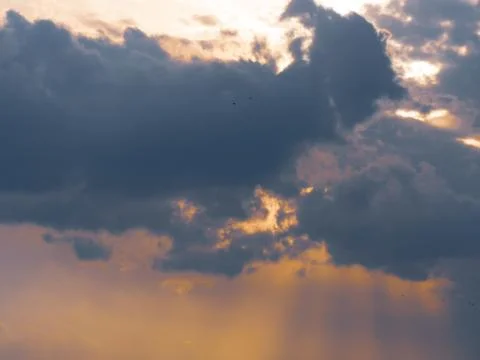 Dramatic clouds sunset Stock Photos