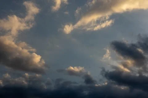 Dramatic Clouds At Sunset Stock-Fotos