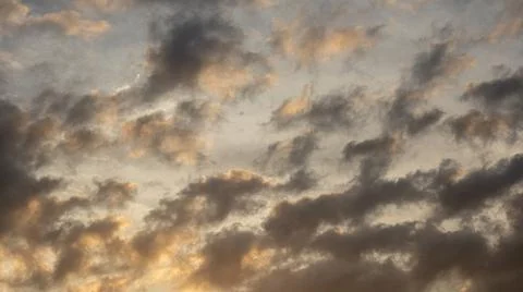 Dramatic Clouds at Sunset Stock Photos