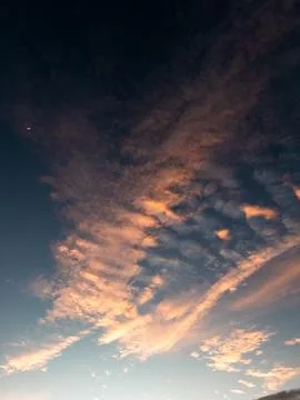 Dramatic Clouds at Sunset Stock Photos