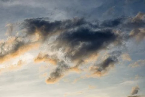 Dramatic Clouds at Sunset Stock Photos
