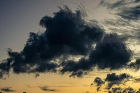 Dramatic Clouds at Sunset 스톡 사진