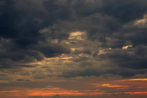 Dramatic Clouds At Sunset 写真素材