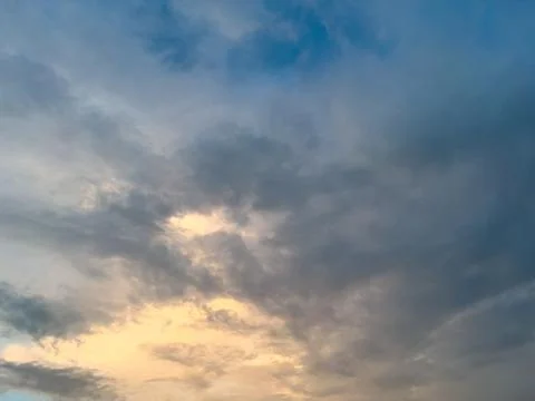 Dramatic Clouds at Sunset Stock Photos