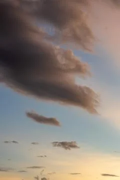 Dramatic Clouds in Sunset Sky 스톡 사진