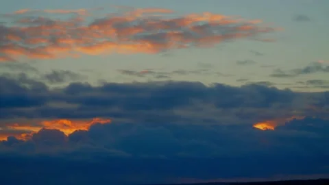 Dramatic clouds at sunset, timelapse Stock Footage 331880995