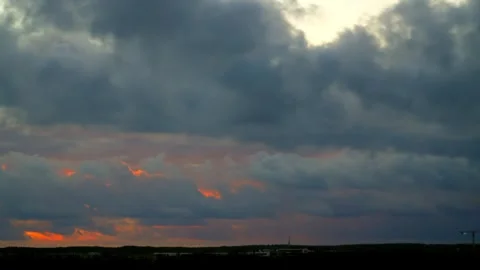 Dramatic clouds at sunset, timelapse Stock Footage 331881263
