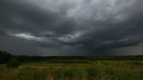 Dramatic clouds of a thunderstorm Stock Footage 244315541