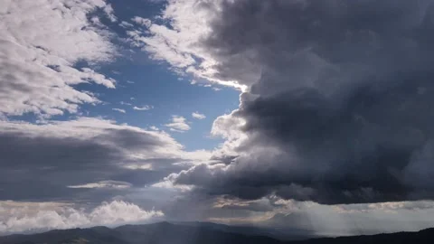 Dramatic Clouds Time Lapse Horizon Stock Footage 161422378
