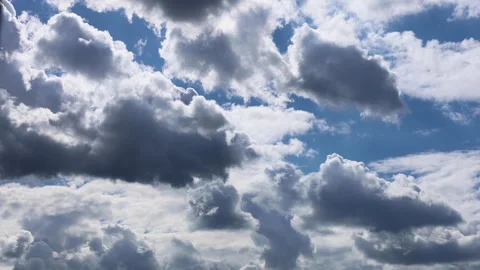 Dramatic clouds whirling on a windy day time lapse Stock Footage 292920732
