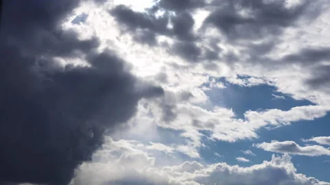 Dramatic clouds whirling on a windy day time lapse Stock Footage 292920735