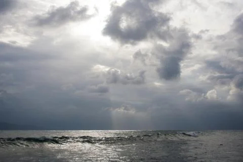 Dramatic cloudscape above the sea Stock Photos