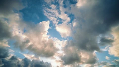 Dramatic Cloudscape Against Blue Sky Natural Background Scene Stock Footage 337978962
