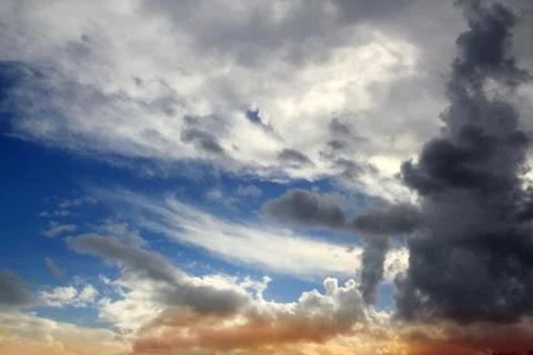 Dramatic cloudscape clouds sky in cloudy day Stock Photos