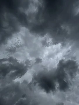 Dramatic Cloudscape with Dark Storm Clouds and Atmospheric Sky, evening Fotos de archivo