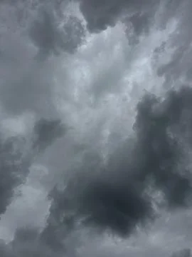Dramatic Cloudscape with Dark Storm Clouds and Atmospheric Sky, evening Fotos de archivo