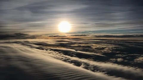 Dramatic Cloudscape During Morning Commercial Airplane Flight Video stock 125170799