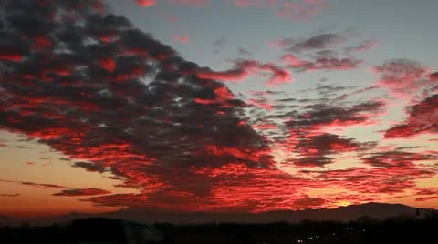 Dramatic Cloudscape During Sunset PanL Stock Footage 12428957