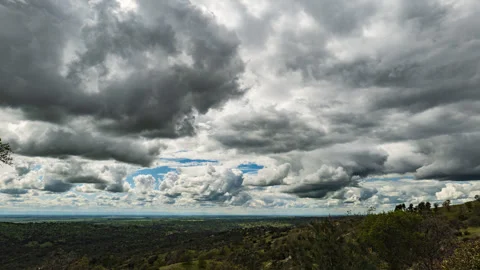 Dramatic Cloudscape of Mid-level Clouds over California's Central Valley Stock Footage 279197913