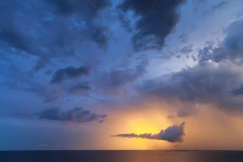 Dramatic cloudscape, morning sky background Stock Photos
