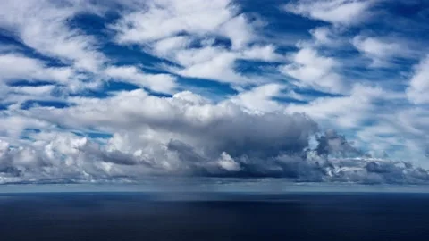 Dramatic cloudscape over Atlantic ocean Stock-Footage 237993989