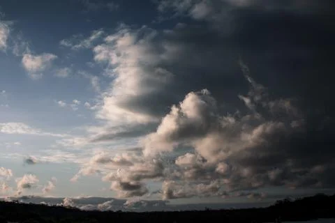 Dramatic Cloudscape Over Galapagos Islands Stock Photos
