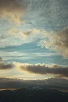 Dramatic cloudscape over Hoverla landscape photo Stock Photos