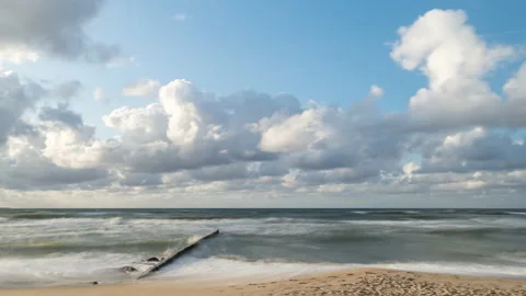 Dramatic cloudscape over the sea Stock Footage 159412288