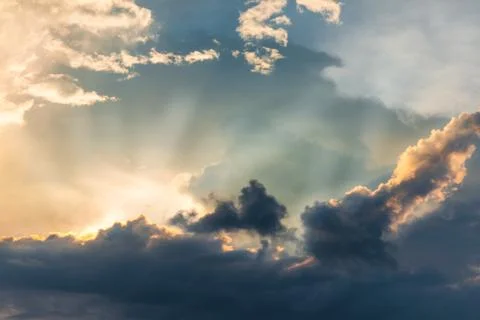 Dramatic Cloudscape with Sunlight 스톡 사진