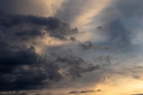 Dramatic Cloudscape at Sunset Stock Photos