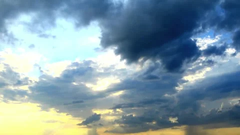 Dramatic Cloudscape at Sunset, Vivid Colors and Light Rays Stock Footage 311530575