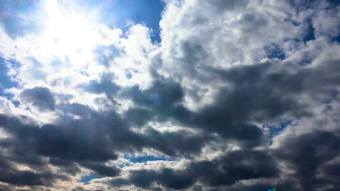 A dramatic cloudy background of dark sky time lapse Stock Footage 194906396