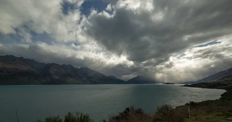 Dramatic Cloudy Bay Time-lapse Stock Footage 63492888