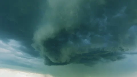 Dramatic Cloudy Rainy Sky. Movement Of Gloomy Clouds Across Sky. Threatening Stock Footage 276404850