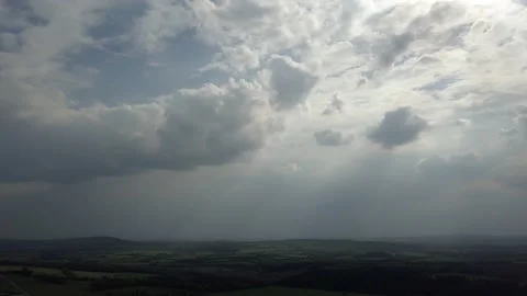 Dramatic Cloudy Skies over Countryside in Ireland Aerial 4K 스톡 동영상 147198209