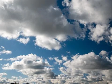 Dramatic cloudy sky with blue background Stock Photos