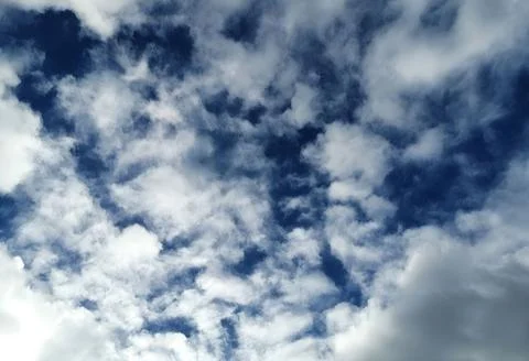 Dramatic Cloudy Sky with Bright Blue Background Stock Photos